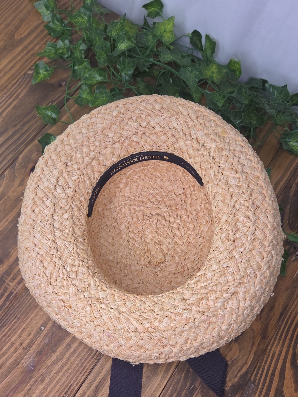 Helen Kaminski. Raffia Sun Hat with Black Band. Excellent Condition. OSFA - Picture 4 of 9